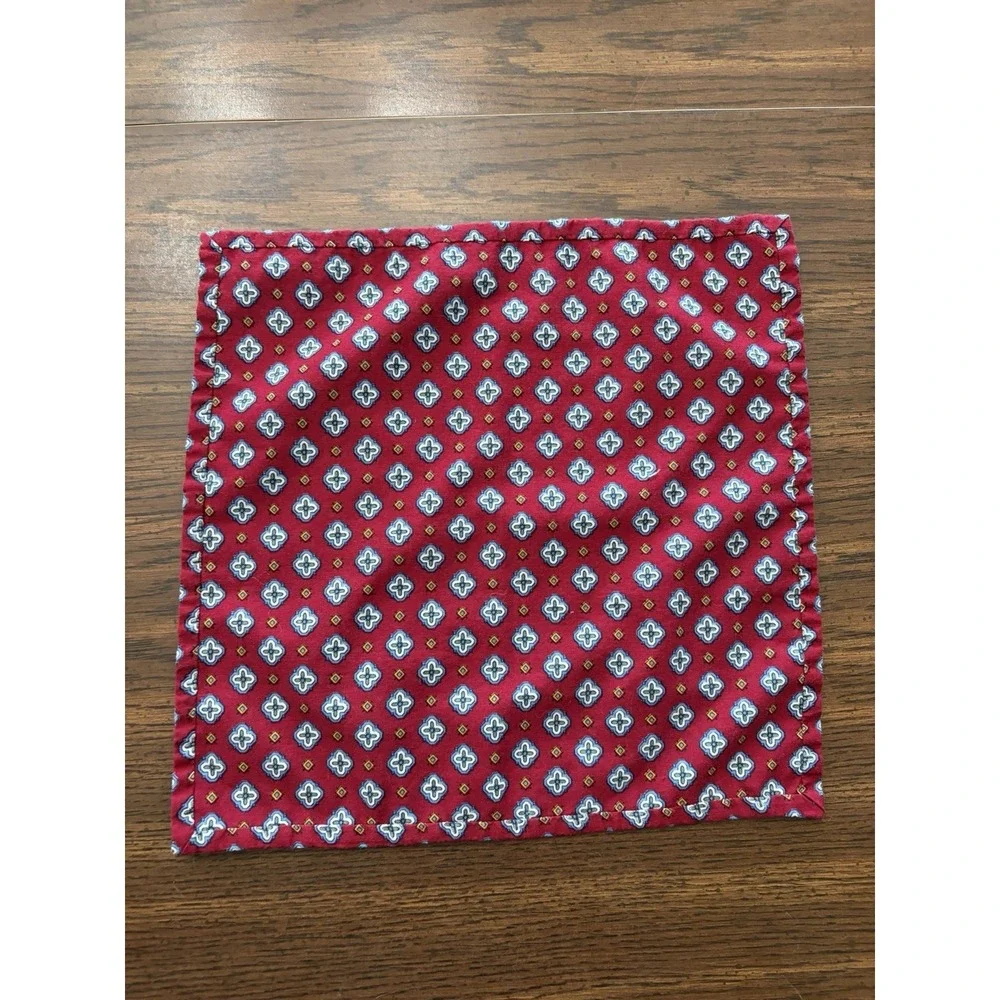 Handmade Reversible Cloth Napkins Set Of 4 Red Medallion Blue Polka Dot Preppy